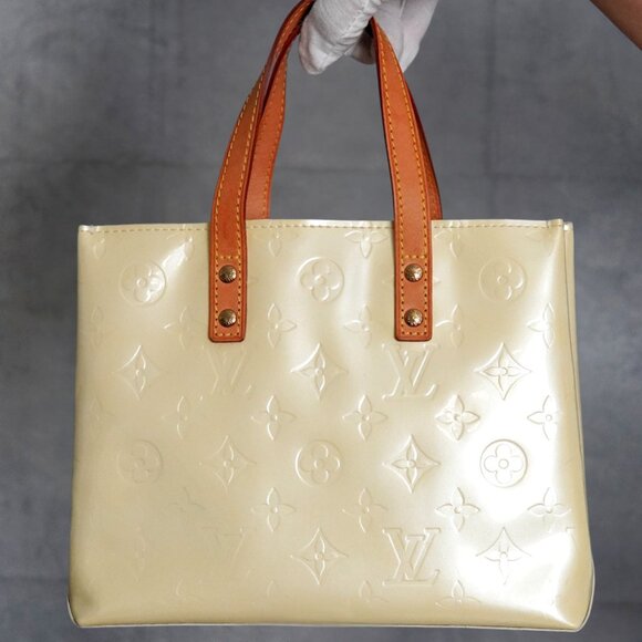 Louis Vuitton Vernis Reed PM Pearl Yellow Handbag with Dust Bag - Picture 1 of 16